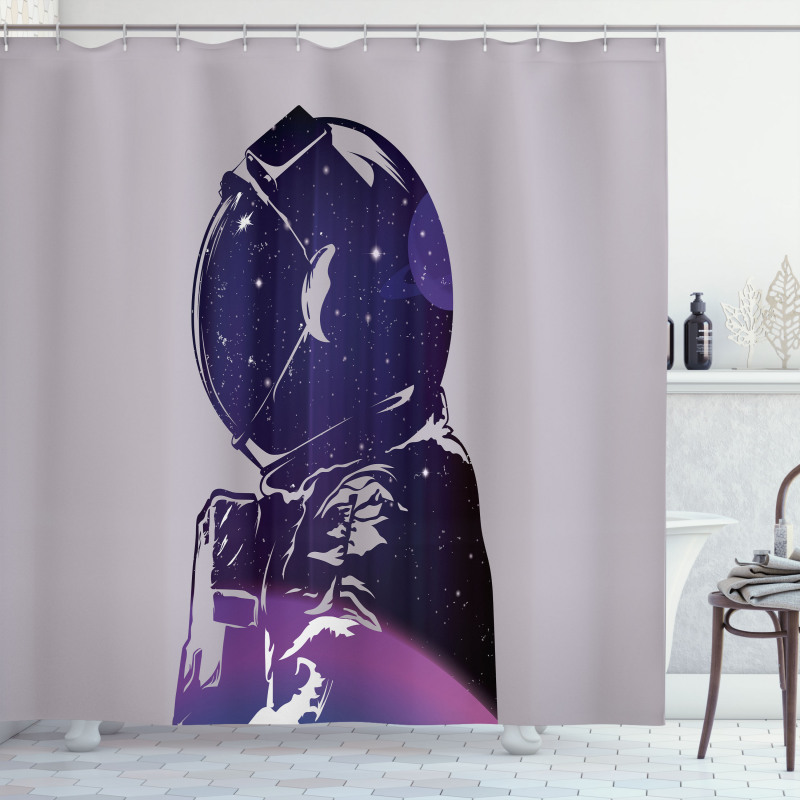 Astronaut Space Outer Shower Curtain