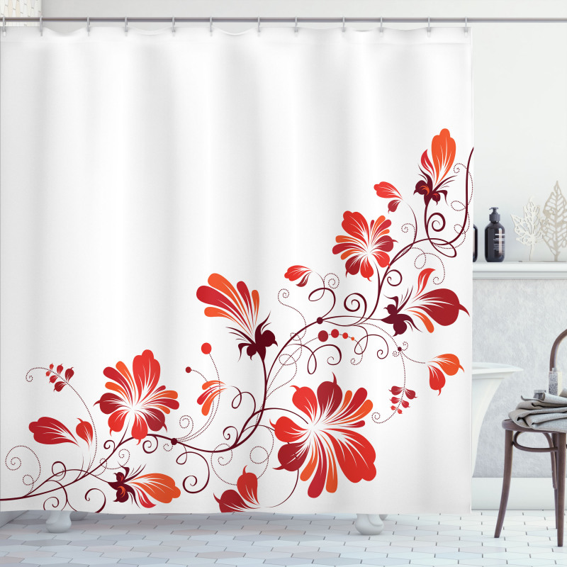 Floral Petal Ornaments Shower Curtain