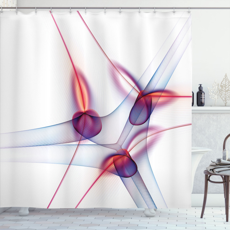 Modern Wavy Patterns Art Shower Curtain