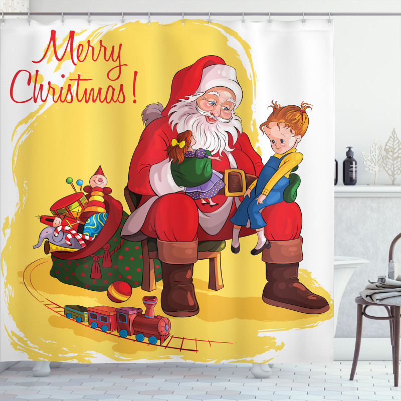 Kid and Santa Gifts Shower Curtain