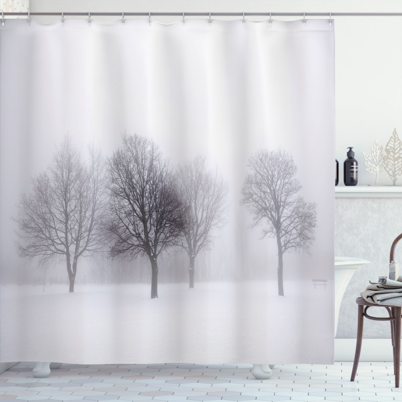 Misty Winter Scenery Shower Curtain