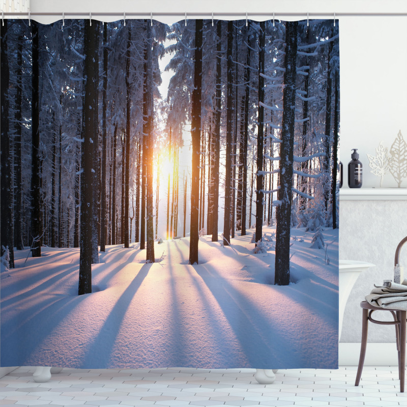 Sunset at Wintertime Shower Curtain
