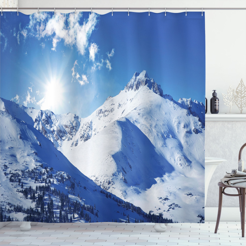 Sunrise at Mountain Shower Curtain