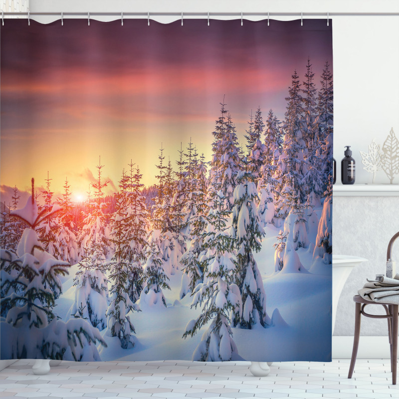 Sunrise at Wintertime Shower Curtain