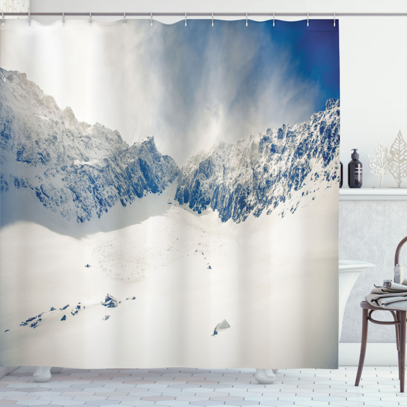 Nature Mountain Snowy Shower Curtain