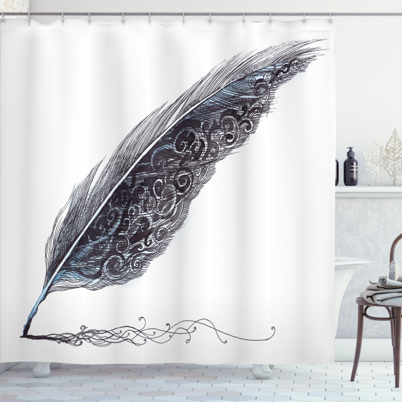 Antique Feather Pen Art Shower Curtain