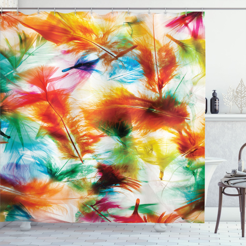 Puffy Dreamy Feathers Shower Curtain