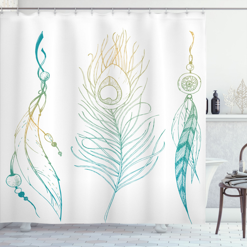 Feather Peacock Vintage Shower Curtain
