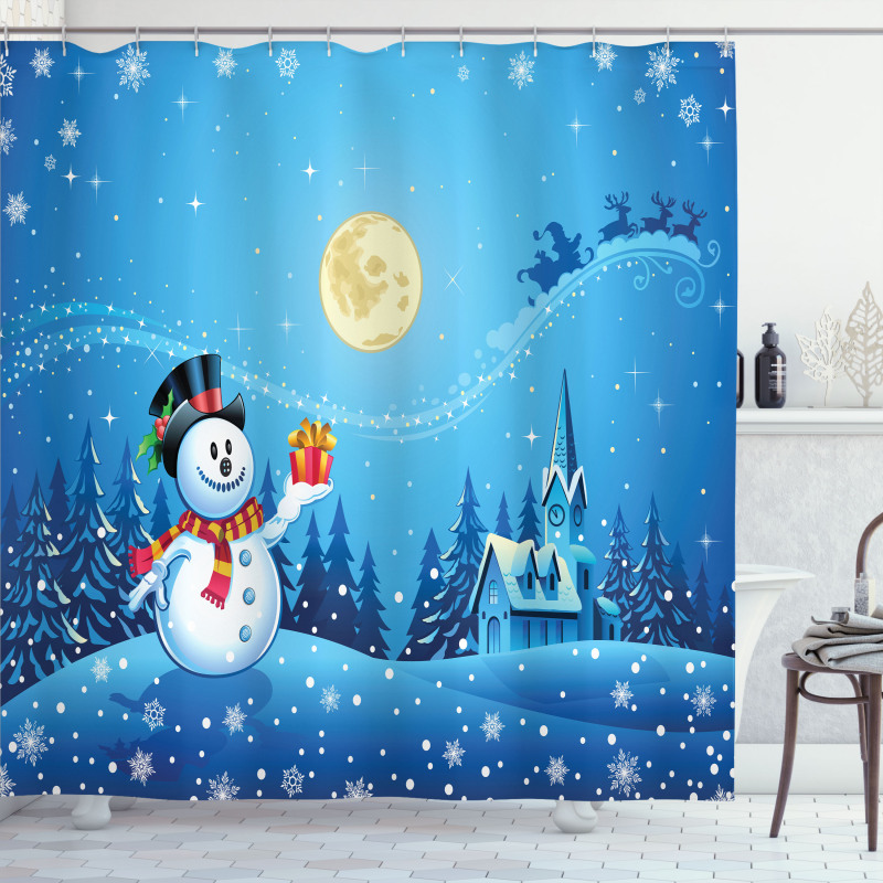 Snowman Sanra Gift Shower Curtain