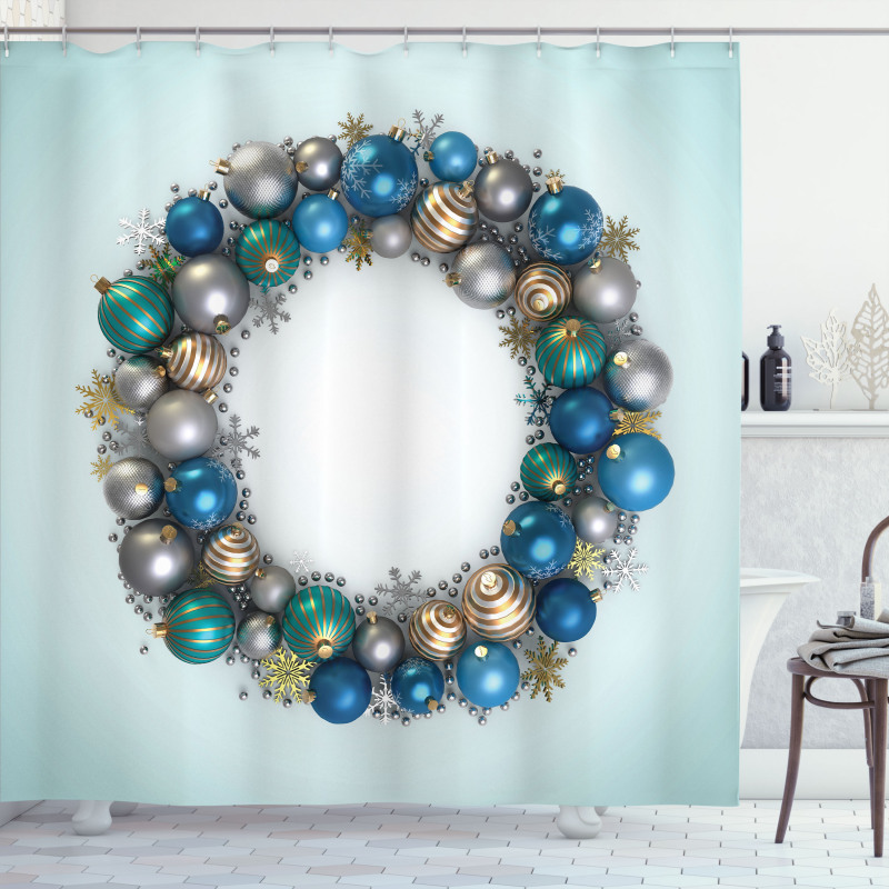 New Years Ornament Shower Curtain