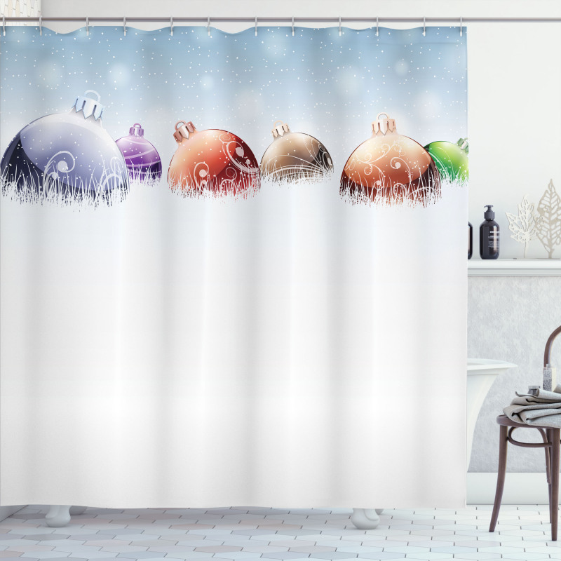 Winter Snow Field Shower Curtain