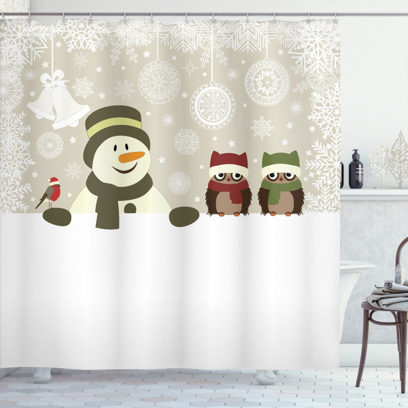 Snowflake Winter Day Shower Curtain