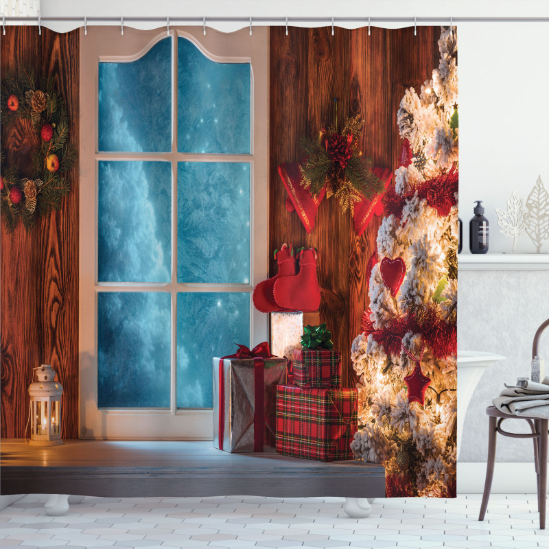 Frozen Snowy House Shower Curtain