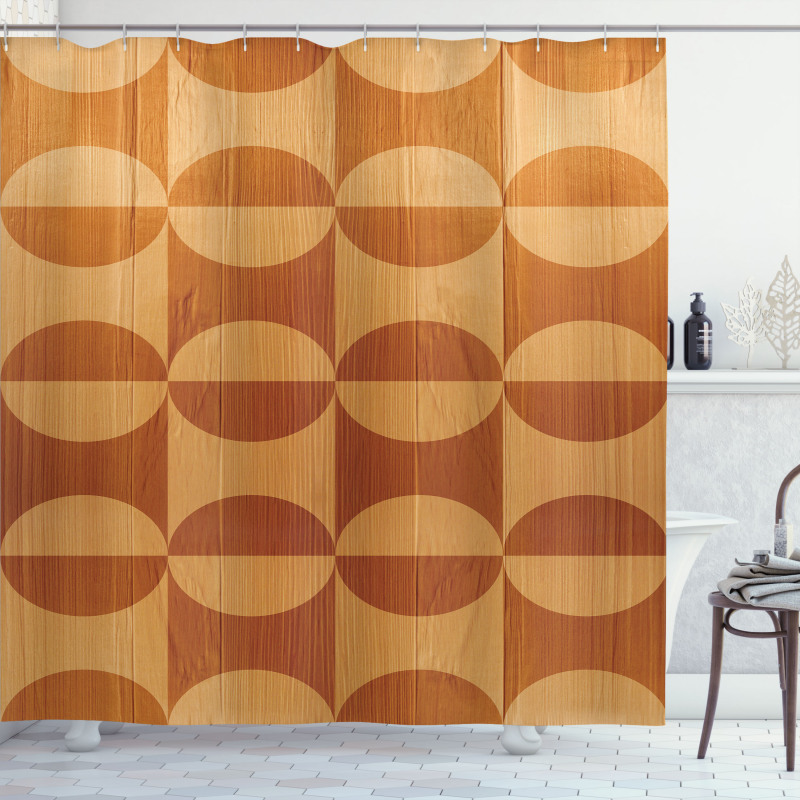 Abstract Oak Planks Shower Curtain