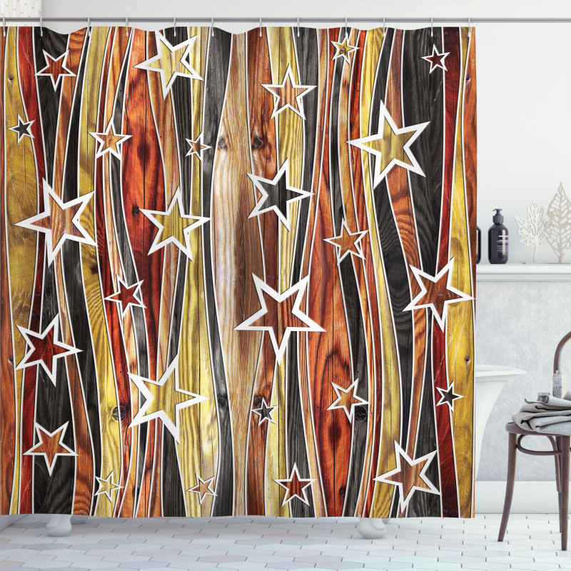 Charming Stars Art Shower Curtain