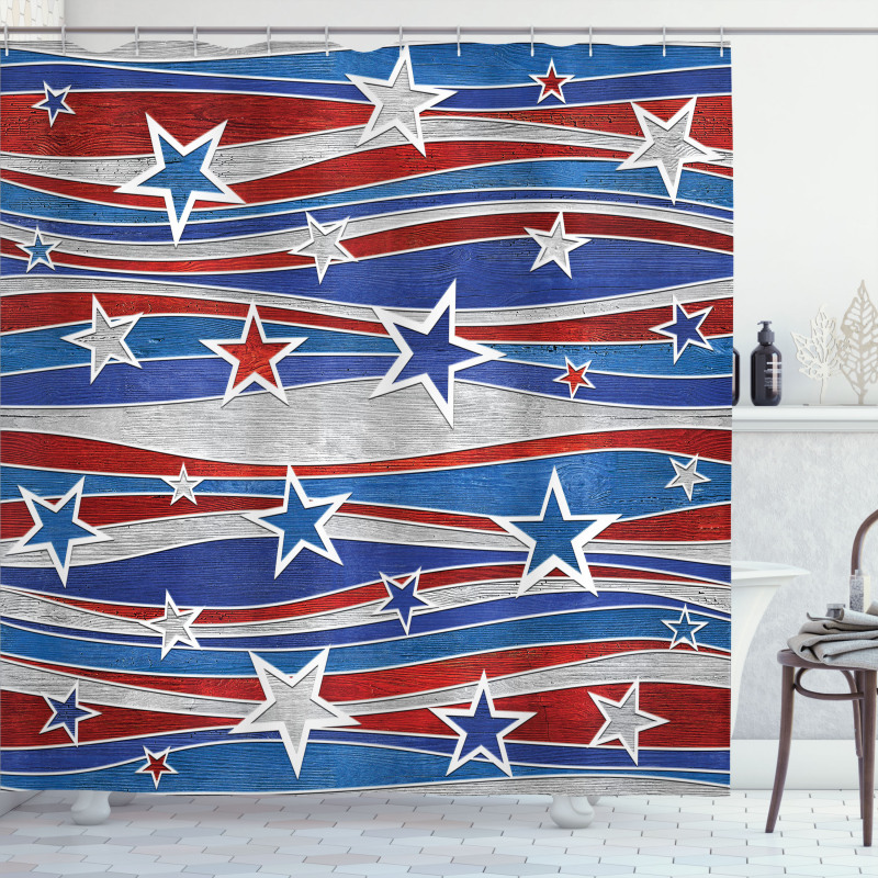Abstract USA Flag Shower Curtain