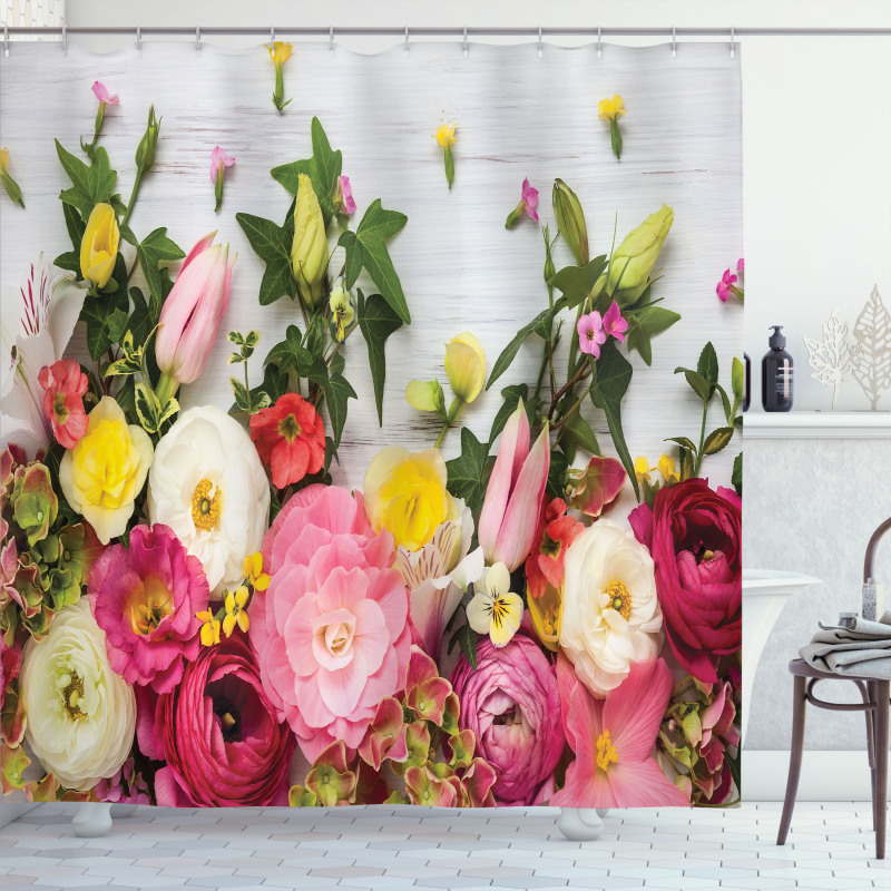 Rustic Home Rose Flowers Shower Curtain