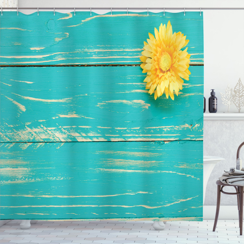 Wooden Spring Floral Shower Curtain
