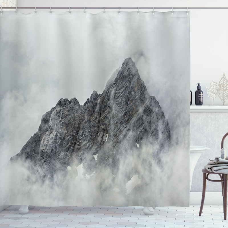 Foggy Mountain Peak Shower Curtain