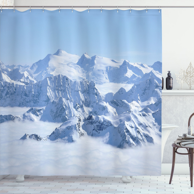 Alps White Wilderness Shower Curtain