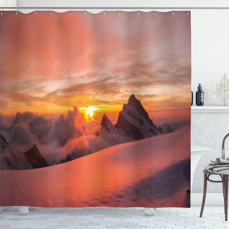 Sunrise in Swiss Alps Shower Curtain