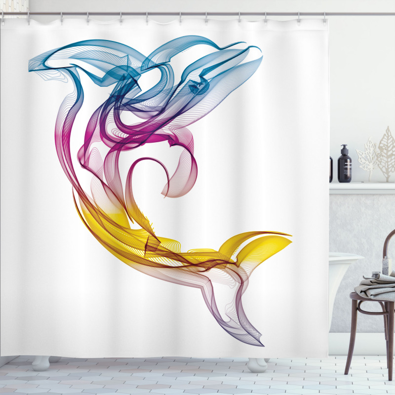 Aquatic Dolphin Shower Curtain