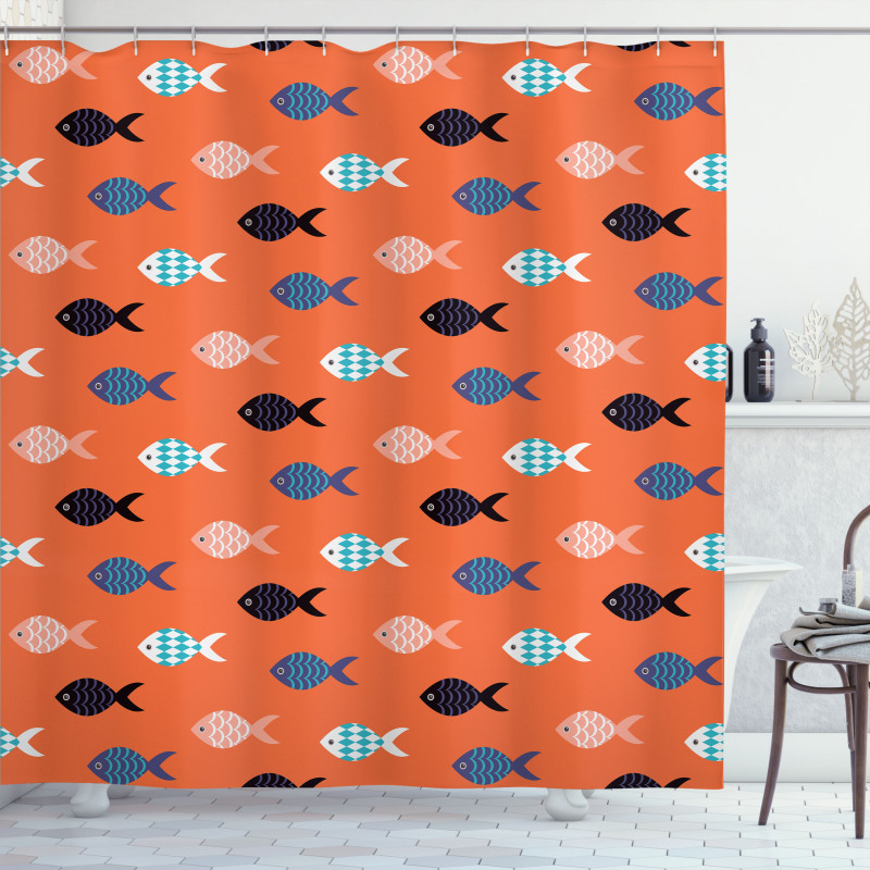 Colorful Fish Shoal Shower Curtain