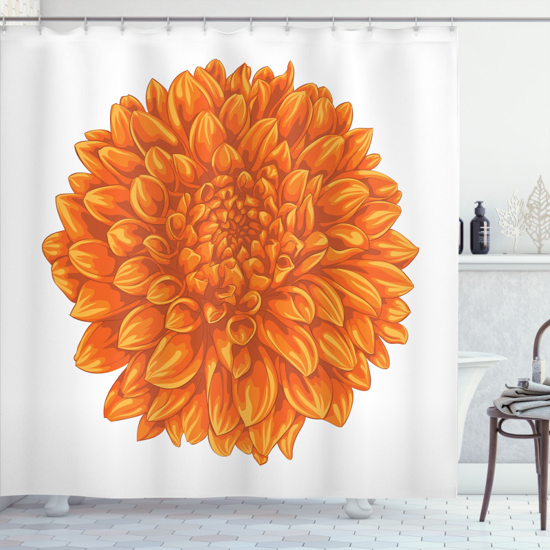 Dahlia Flower Floral Shower Curtain