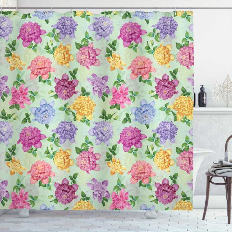 Floral Beauty Bridal Shower Curtain