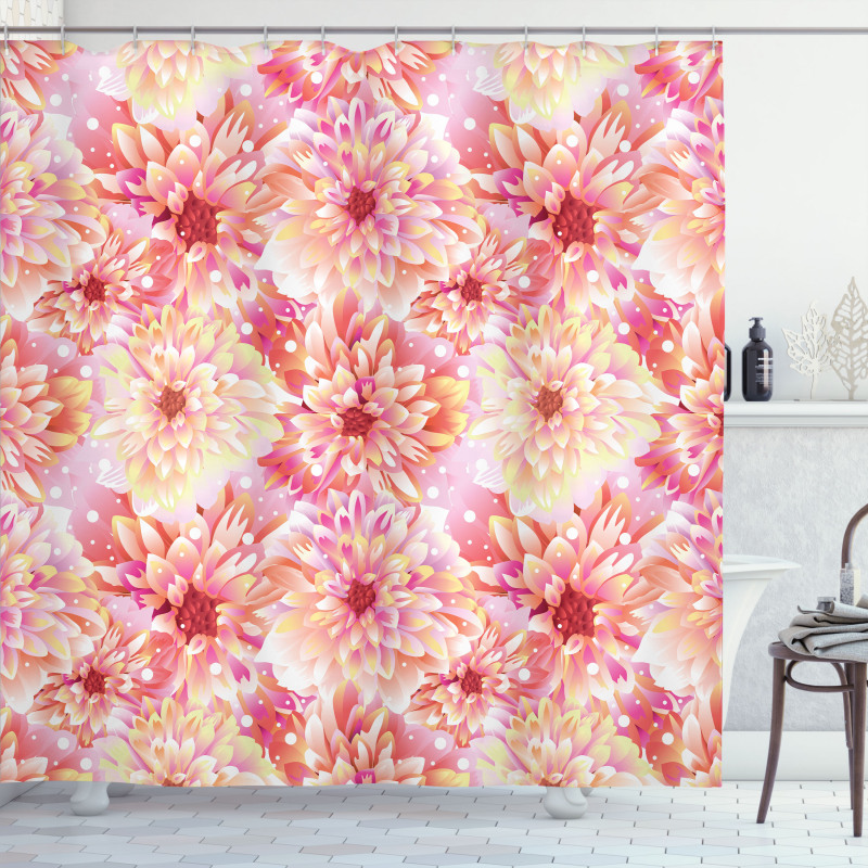 Dahlias Floral Shower Curtain