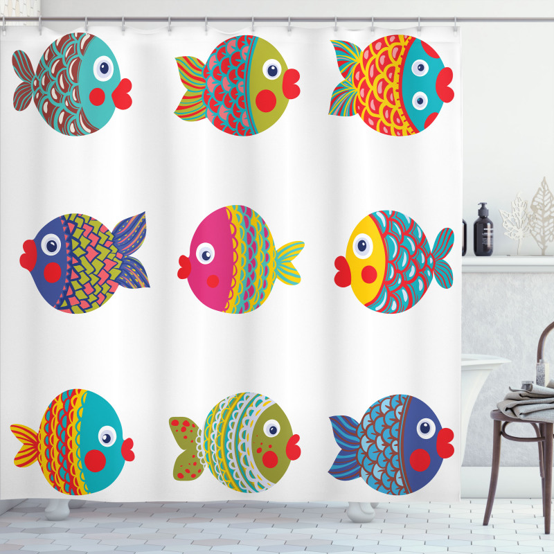 Cartoon Fish Shower Curtain
