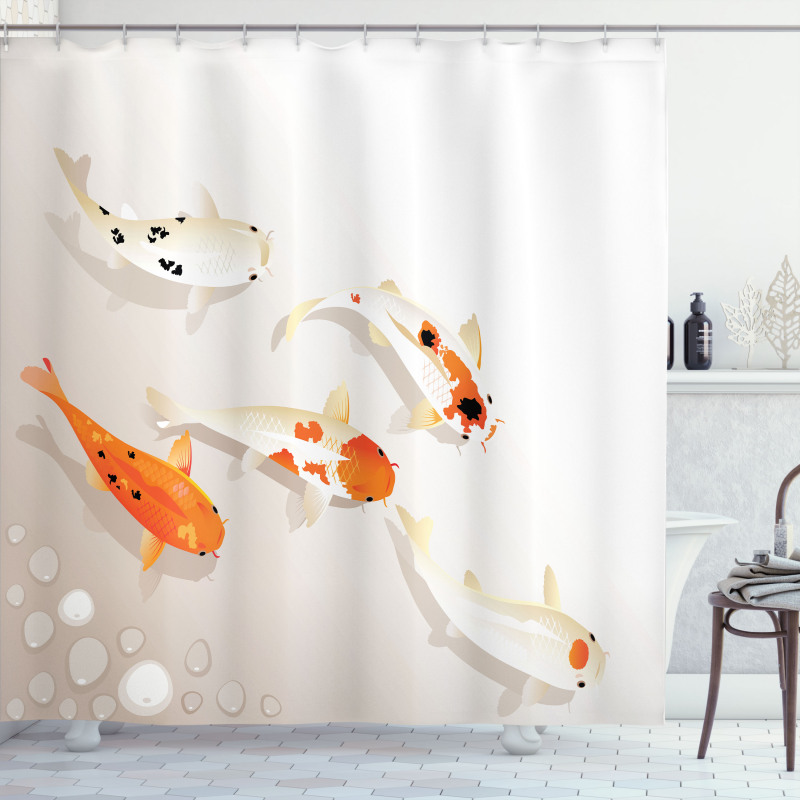 Traditional Spotted Koi Fish Shower Curtain