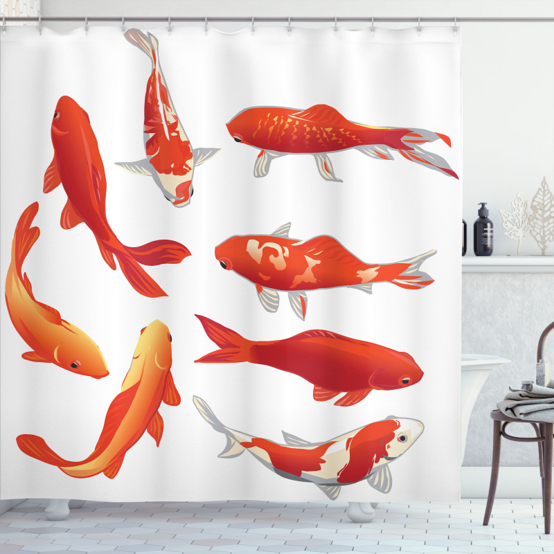 Koi Shoal Chinese Animal Shower Curtain