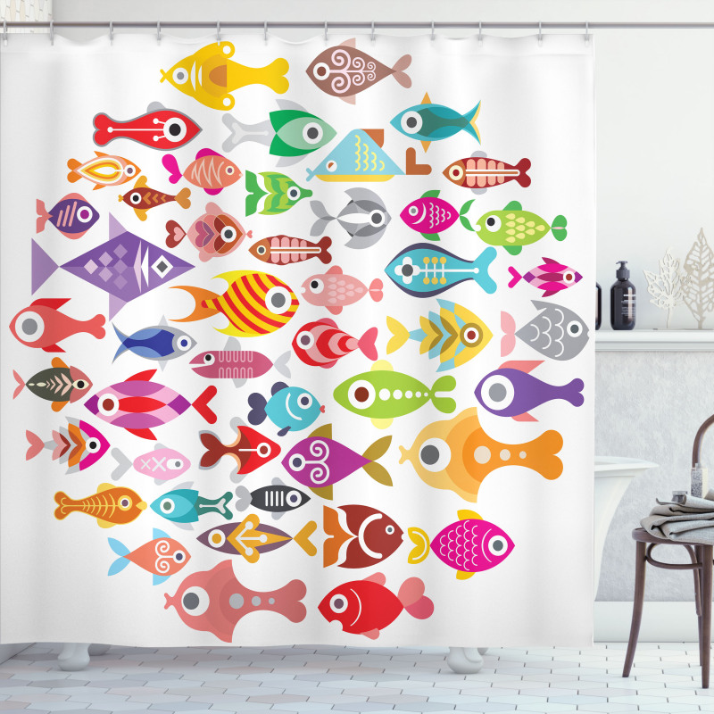 Colorful Aquarium Fishes Shower Curtain