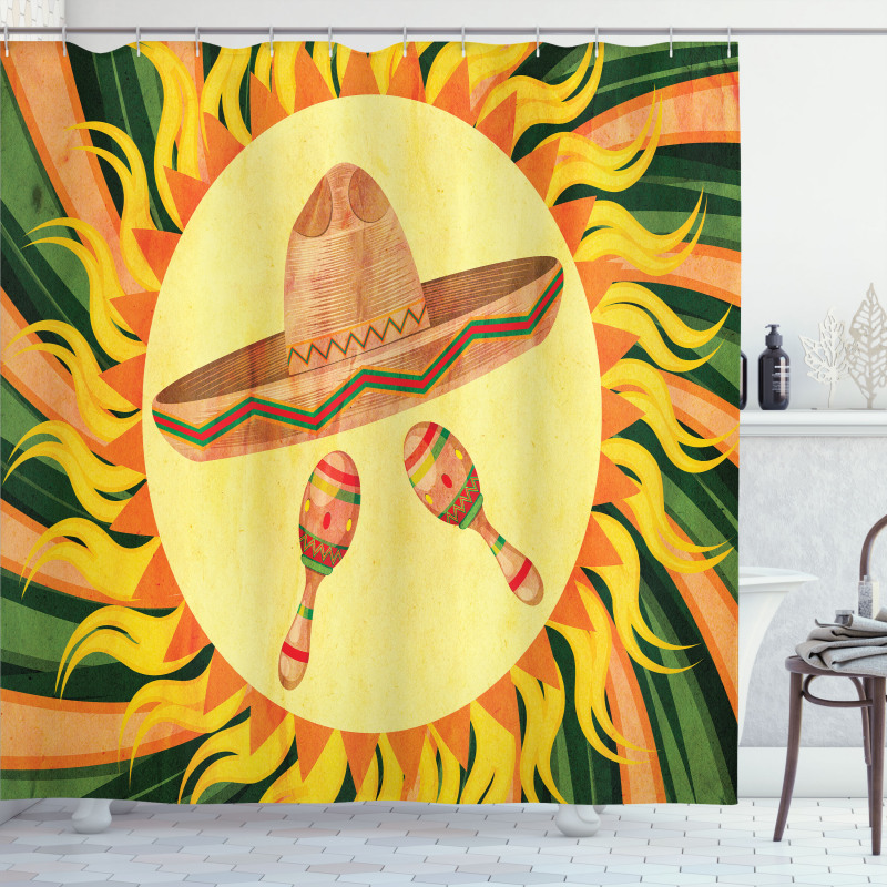 Hippie Sombrero Shower Curtain