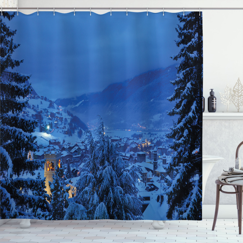 Winter Forest Trees Shower Curtain