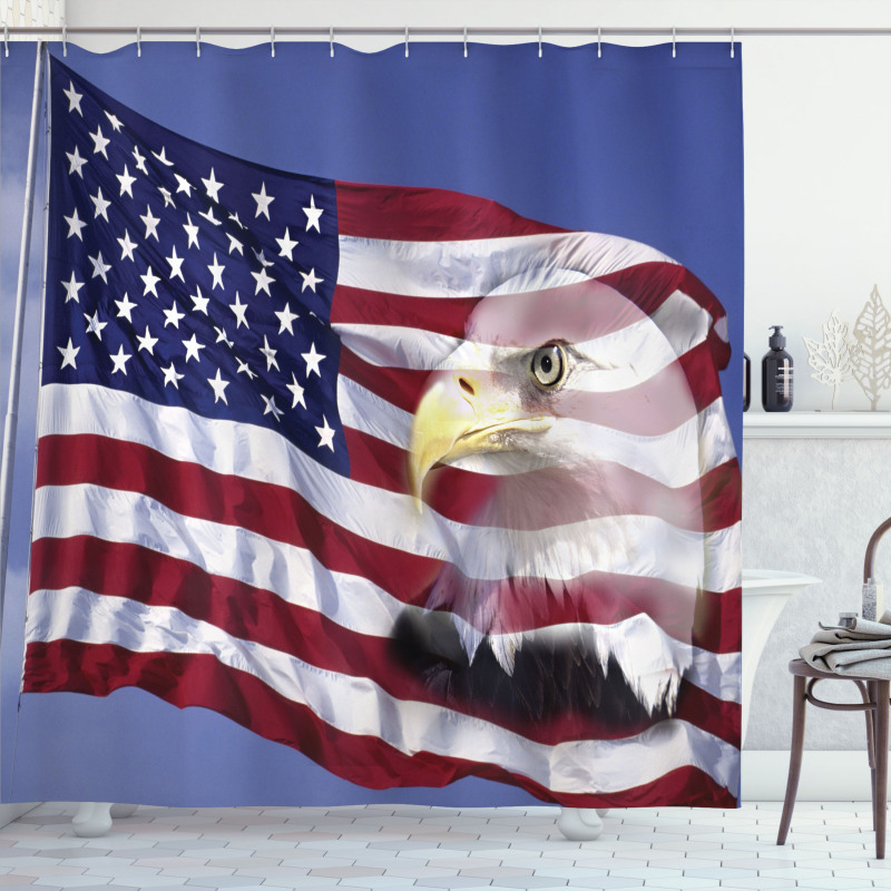 Bless America Flag Shower Curtain