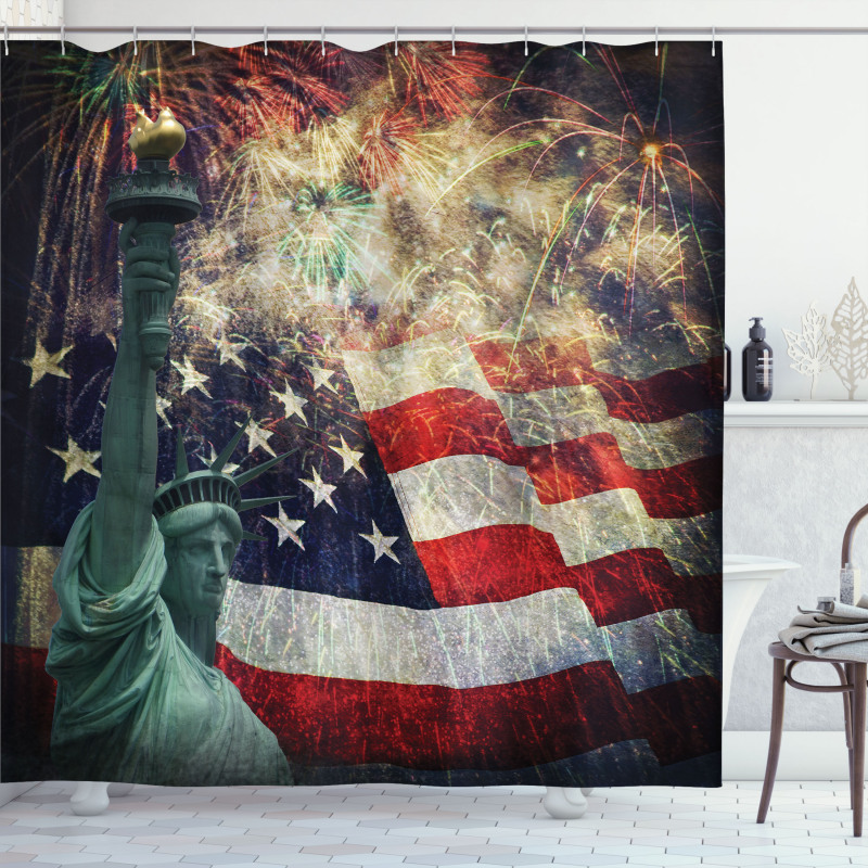 Fireworks 4th of July Shower Curtain