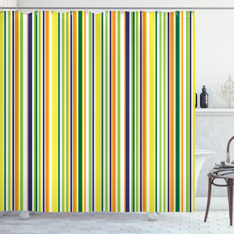 Vibrant Lines Pattern Shower Curtain