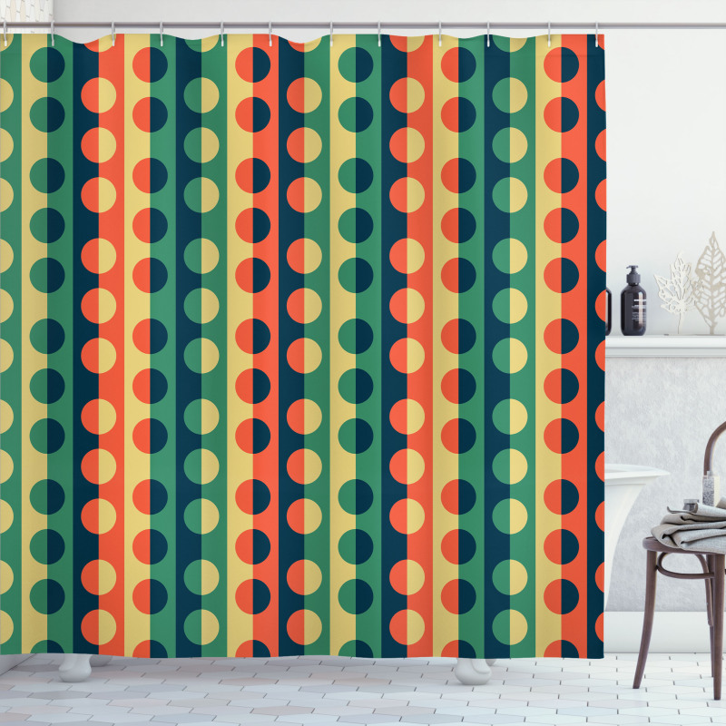 Half-Pattern Rings Shower Curtain