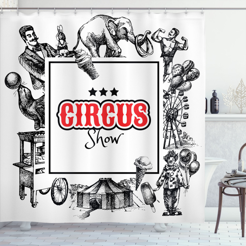 Circus Show Magician Shower Curtain