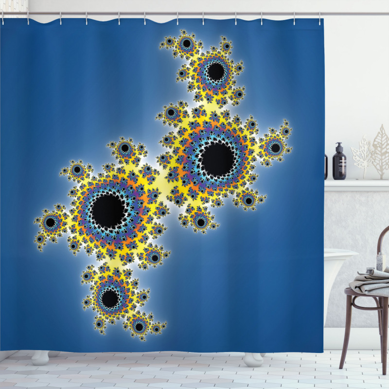 Floral Rotary Lines Shower Curtain