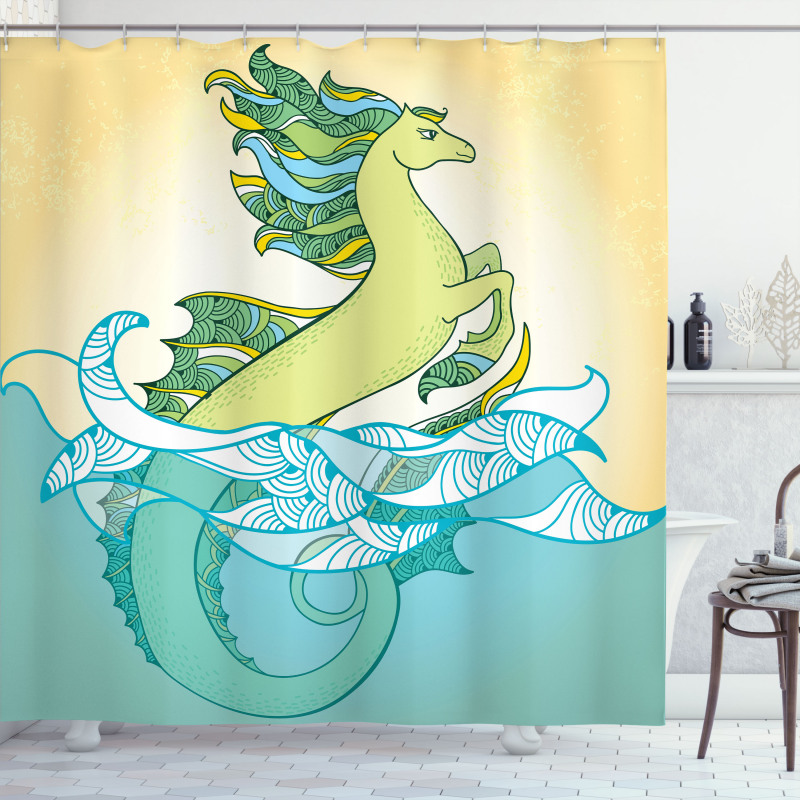 Pastel Tone Water Creature Shower Curtain
