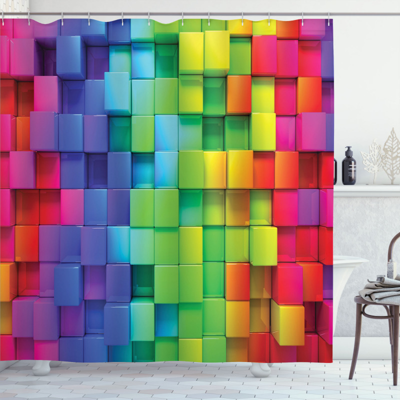 Rainbow Color Shower Curtain