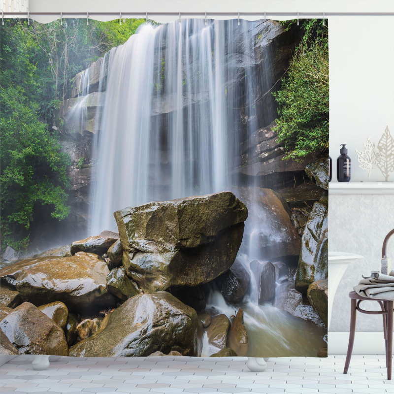 Tropical Waterfalls Shower Curtain