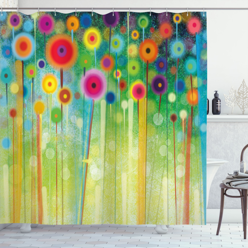 Abstract Art Dandelion Shower Curtain