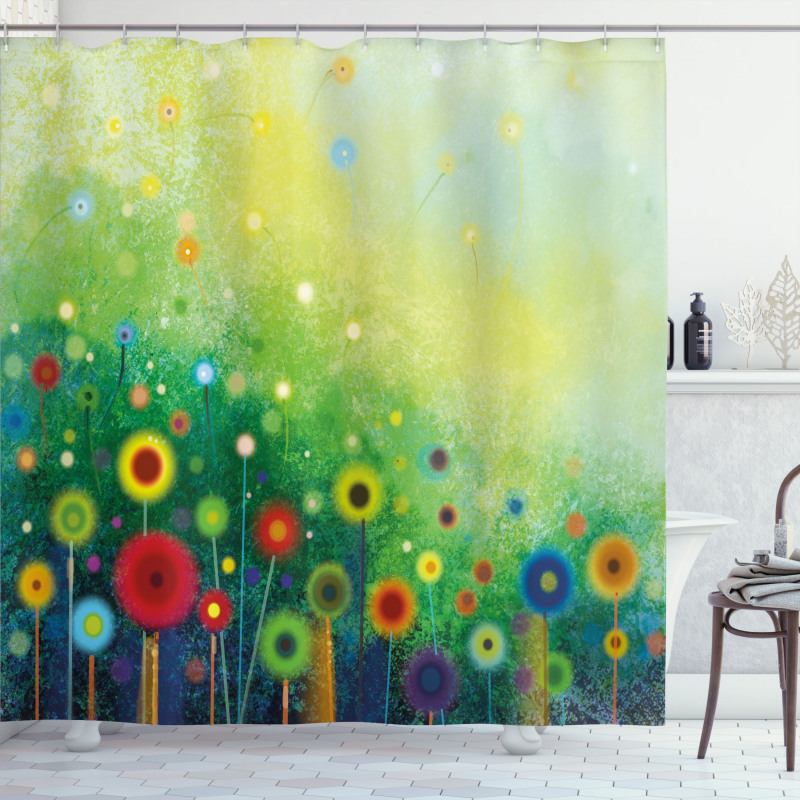 Retro Dandelions Shower Curtain