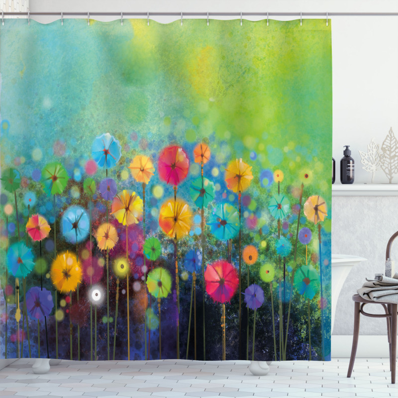 Colorful Dandelions Shower Curtain