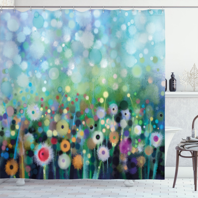 Flying Dandelions Art Shower Curtain