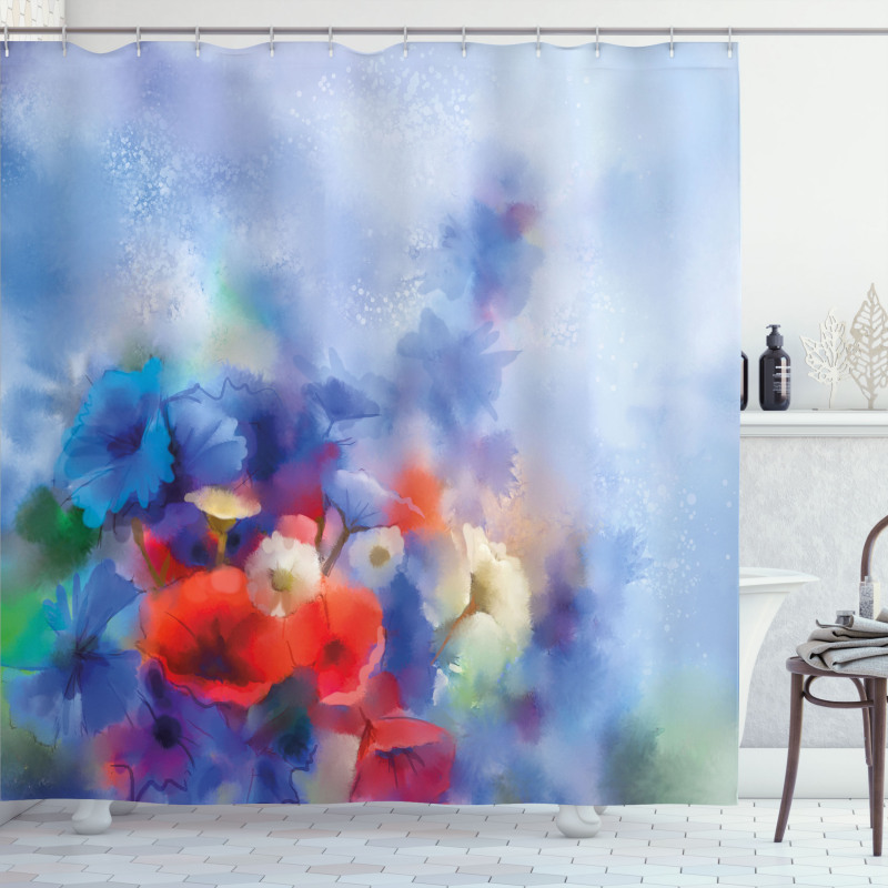 Hazy Painting Effect Shower Curtain